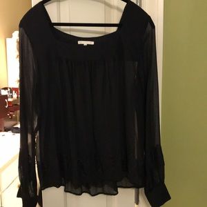 Gold Hawk Blouse With Lace Accents Size L